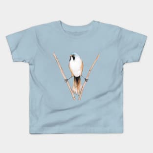 Bearded reedling pencil drawing Kids T-Shirt